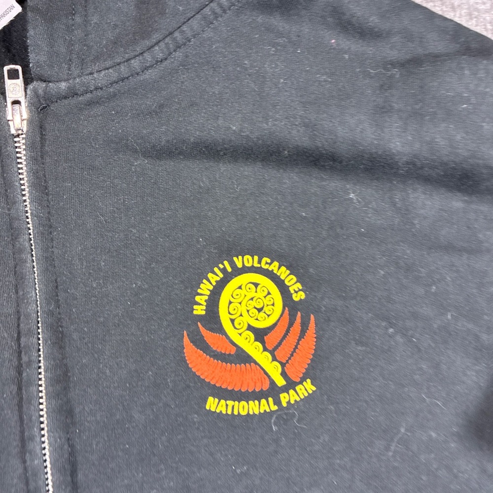 Hawaii Volcanoes National Park Zip Hoodie Mens Medium M Black Travel Beach Rare - Picture 4 of 10